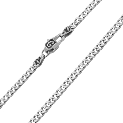 3mm Micro Cuban in White Gold
