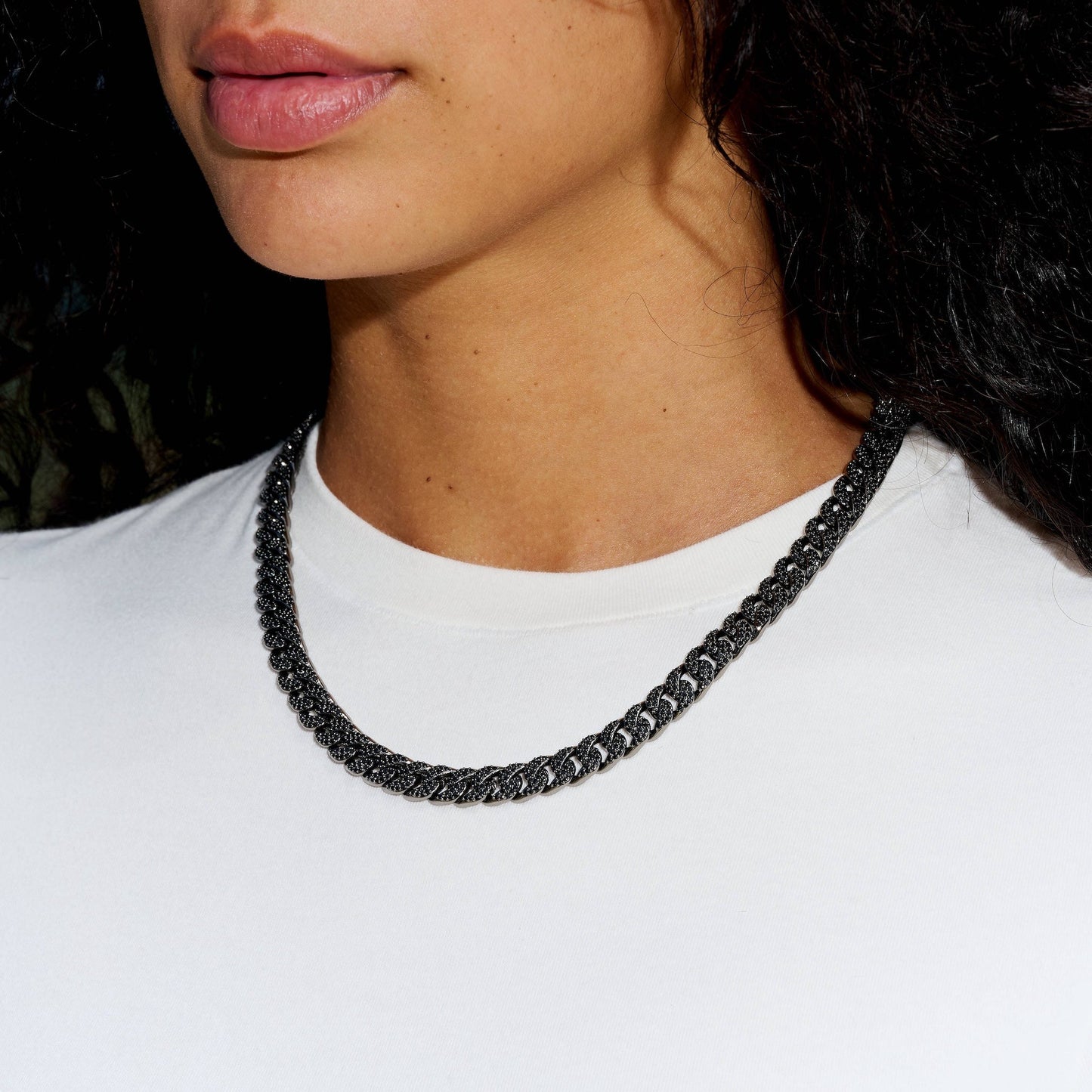 Black Diamond Cuban Necklace in Black - 8.5mm