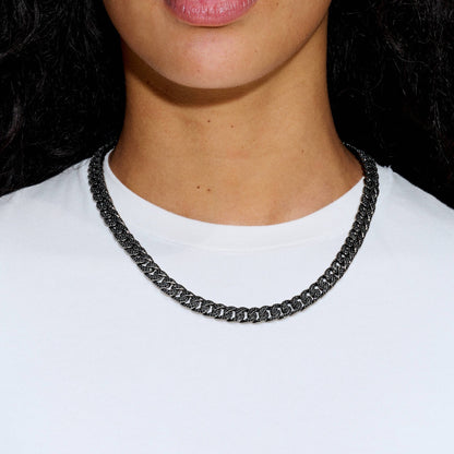 Black Diamond Cuban Necklace in Black - 8.5mm