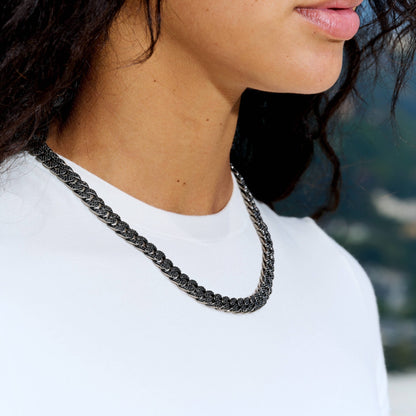 Black Diamond Cuban Necklace in Black - 8.5mm
