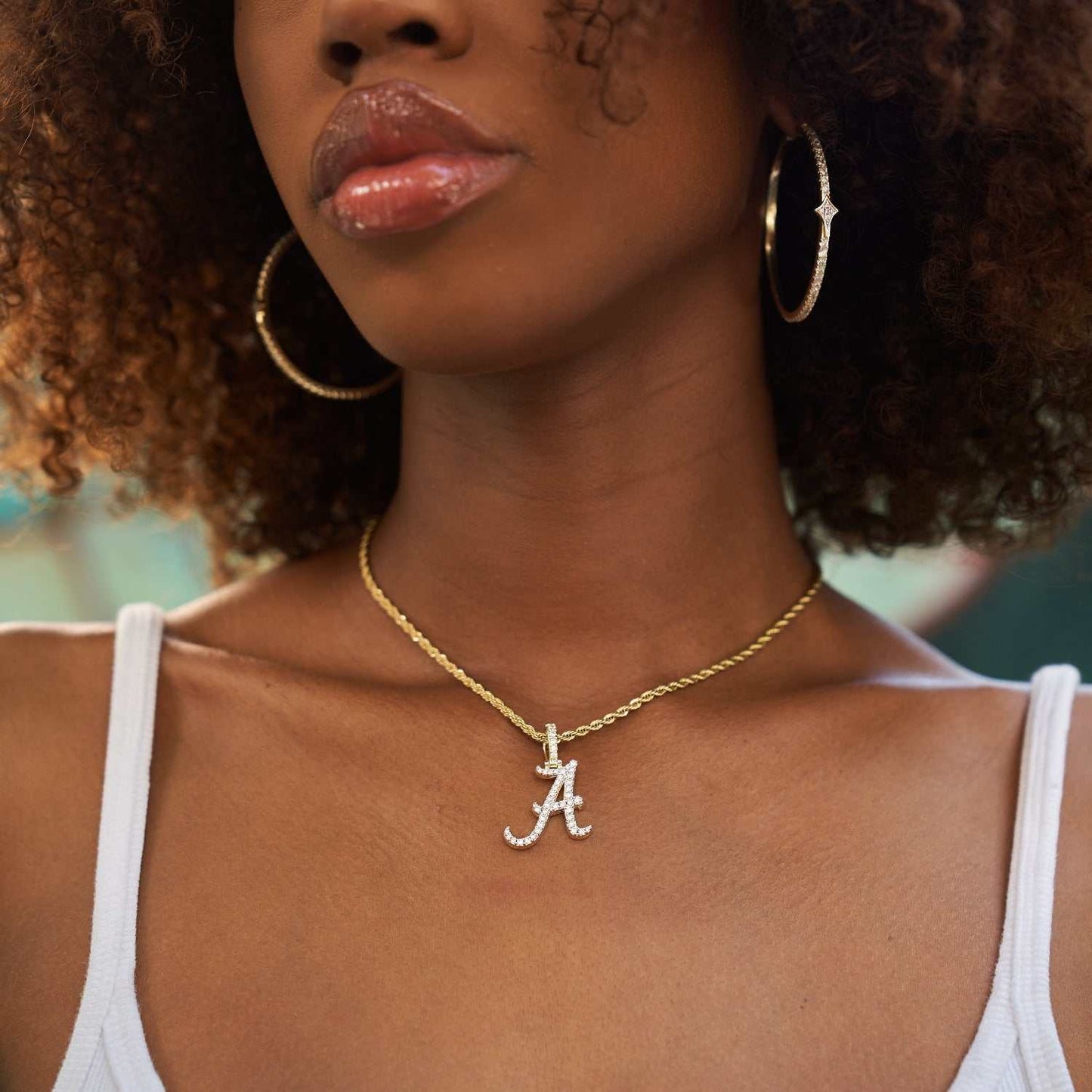 Alabama Crimson Tide Official NCAA Micro Logo Pendant - Yellow Gold