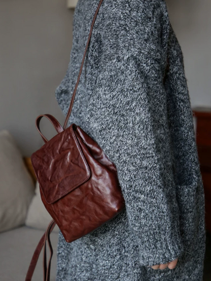 復古皮革迷你背包