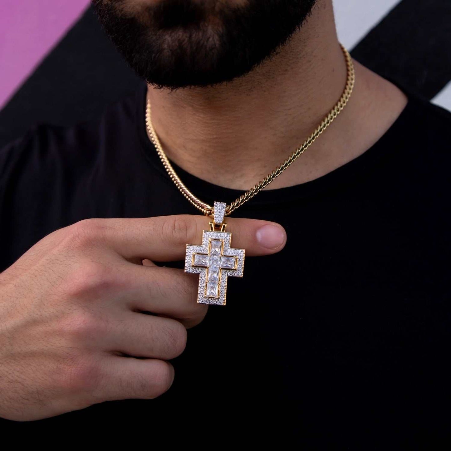 Center Set Baguette Cross