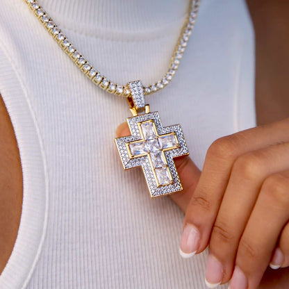 Center Set Baguette Cross