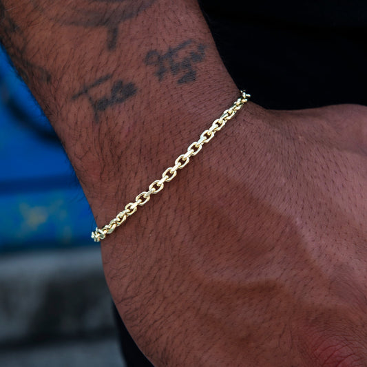 3.6MM Open Box Bracelet in Yellow Gold