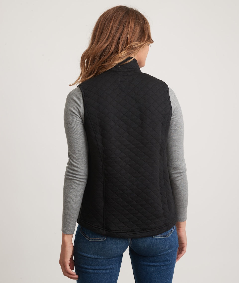 Women's Corbet Full Zip Vest in Black