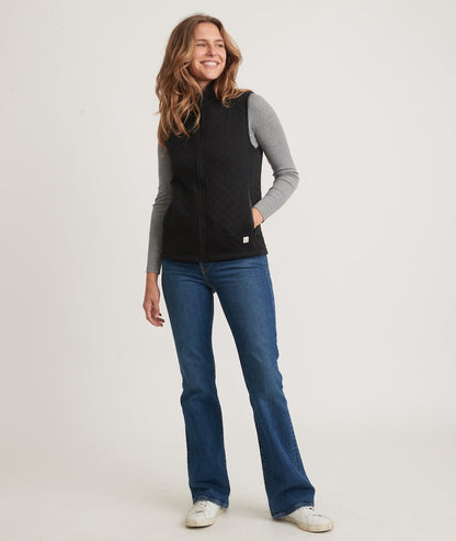 Women's Corbet Full Zip Vest in Black