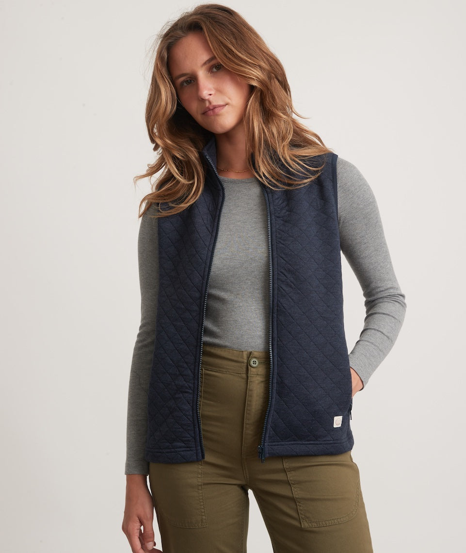 Women's Corbet Full Zip Vest in Navy