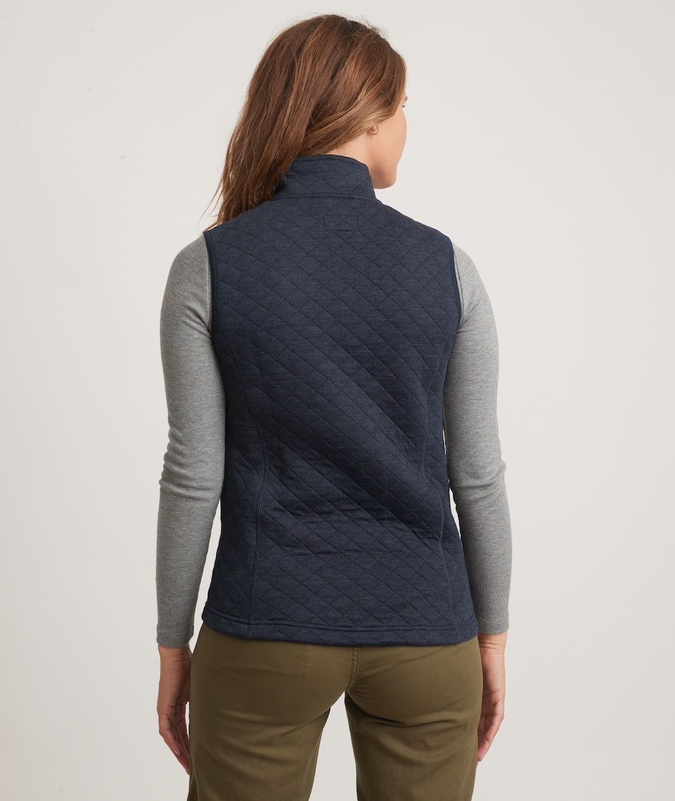Women's Corbet Full Zip Vest in Navy