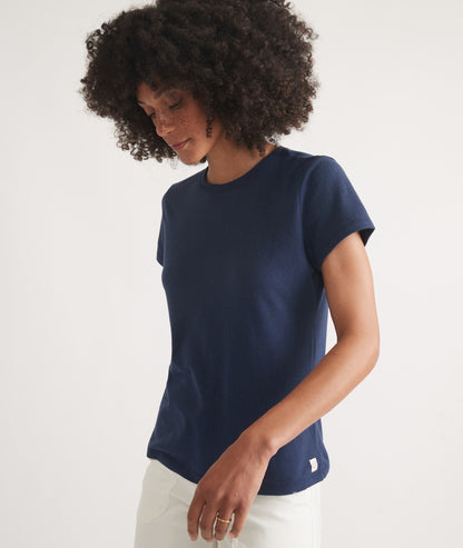 Women's Re-Spun Signature Crew in Navy