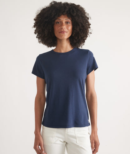 Women's Re-Spun Signature Crew in Navy