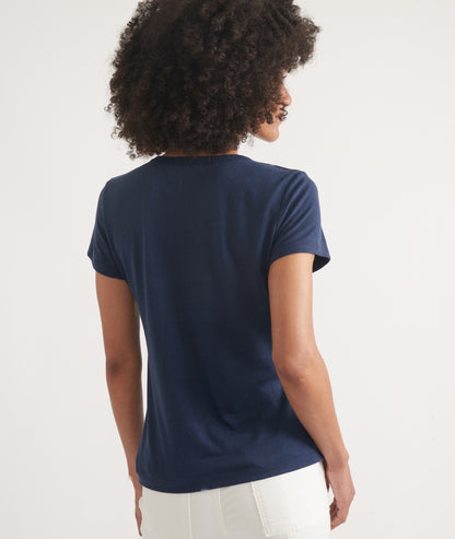 Women's Re-Spun Signature Crew in Navy