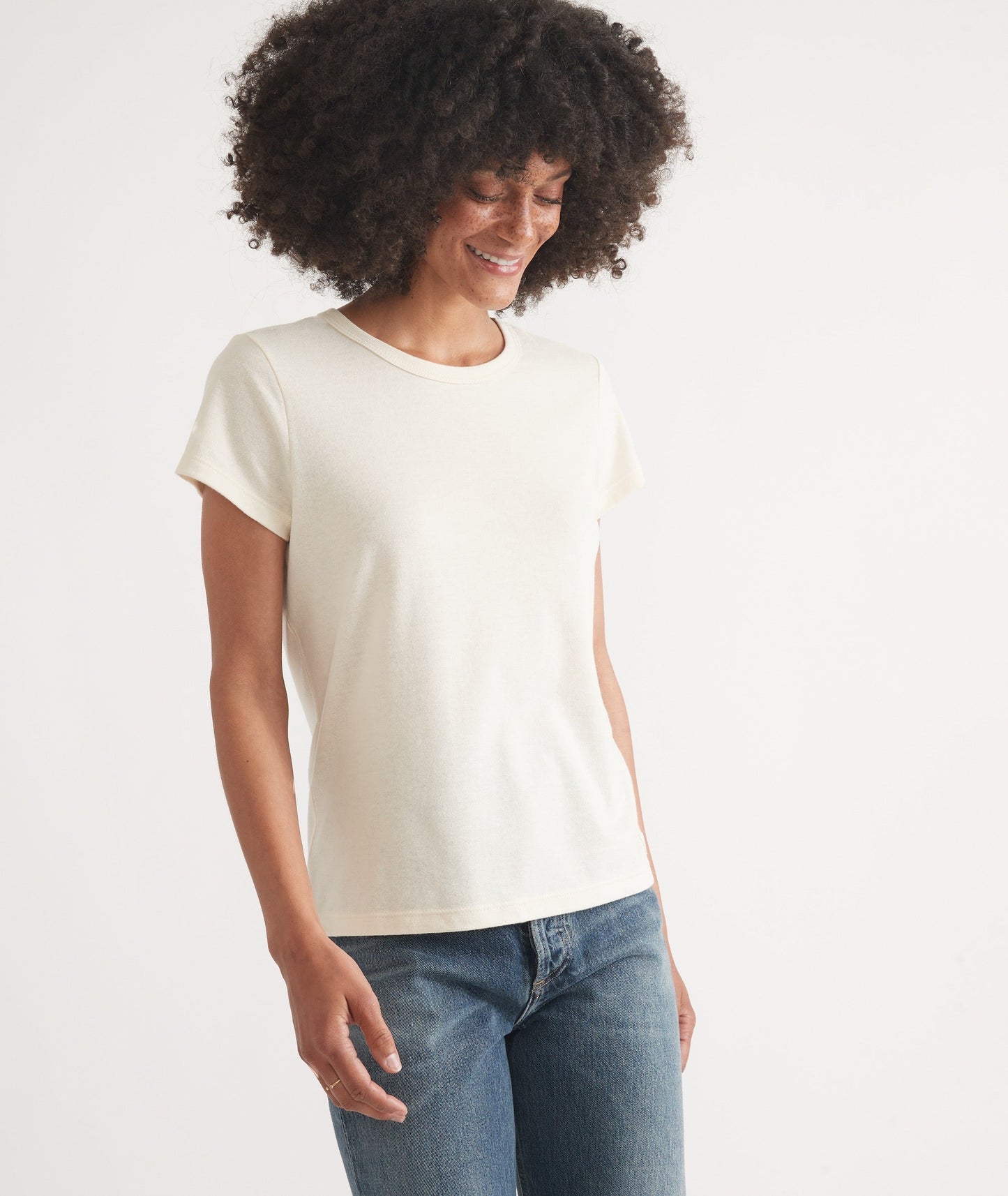 Women's Re-Spun Signature Crew in Natural