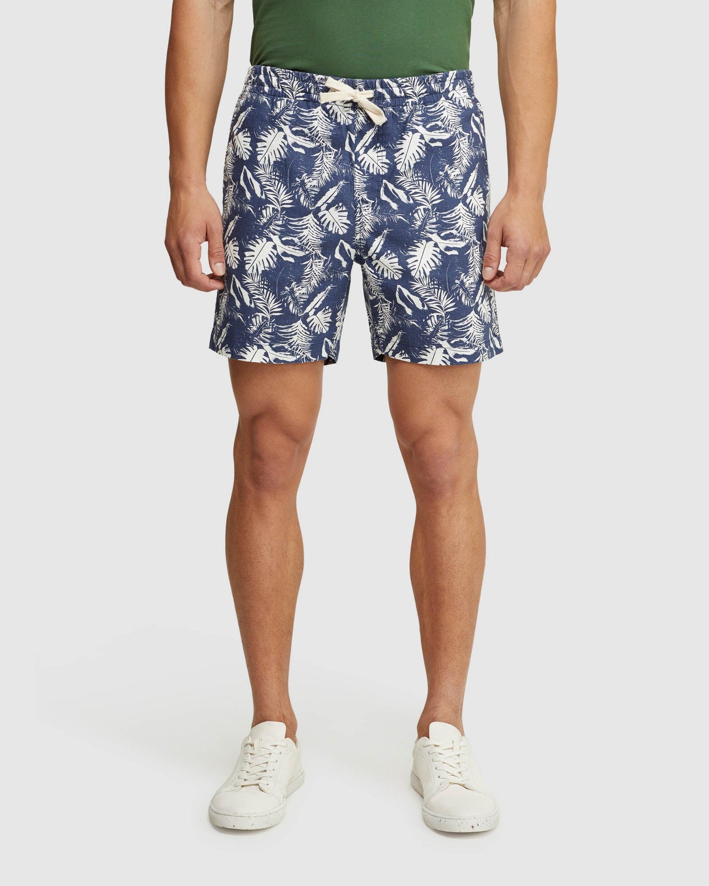 Toby Palm Tree Linen Cotton Shorts