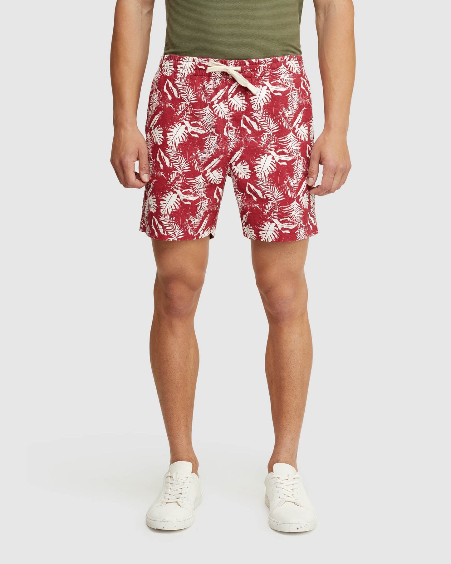 Toby Palm Tree Linen Cotton Shorts