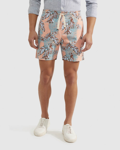 Toby Linen Cotton Printed Shorts