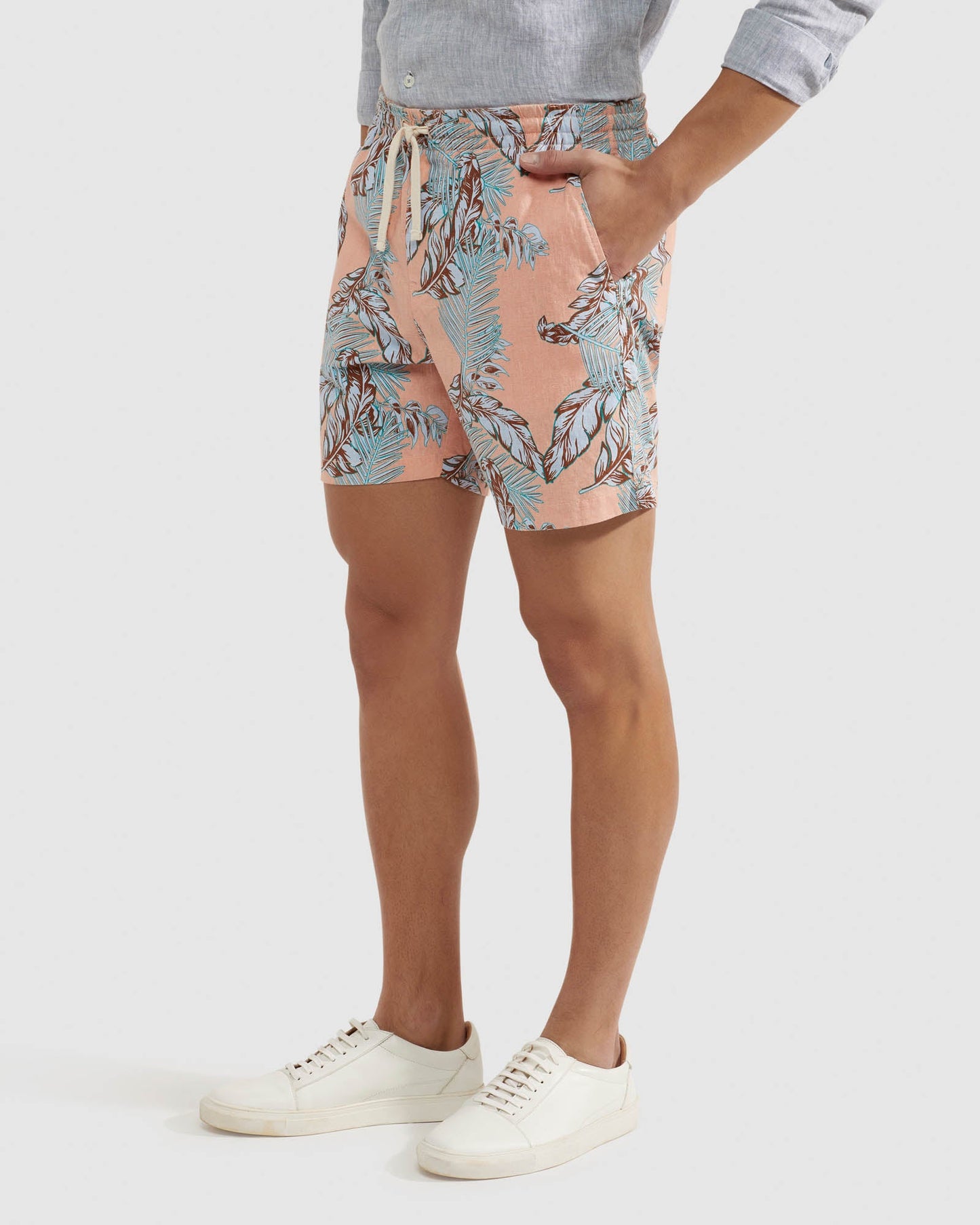 Toby Linen Cotton Printed Shorts