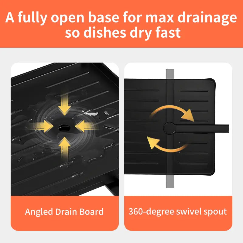 2 Tier Over Sink Dish Drying Rack | Foldable Space Saving Organizer