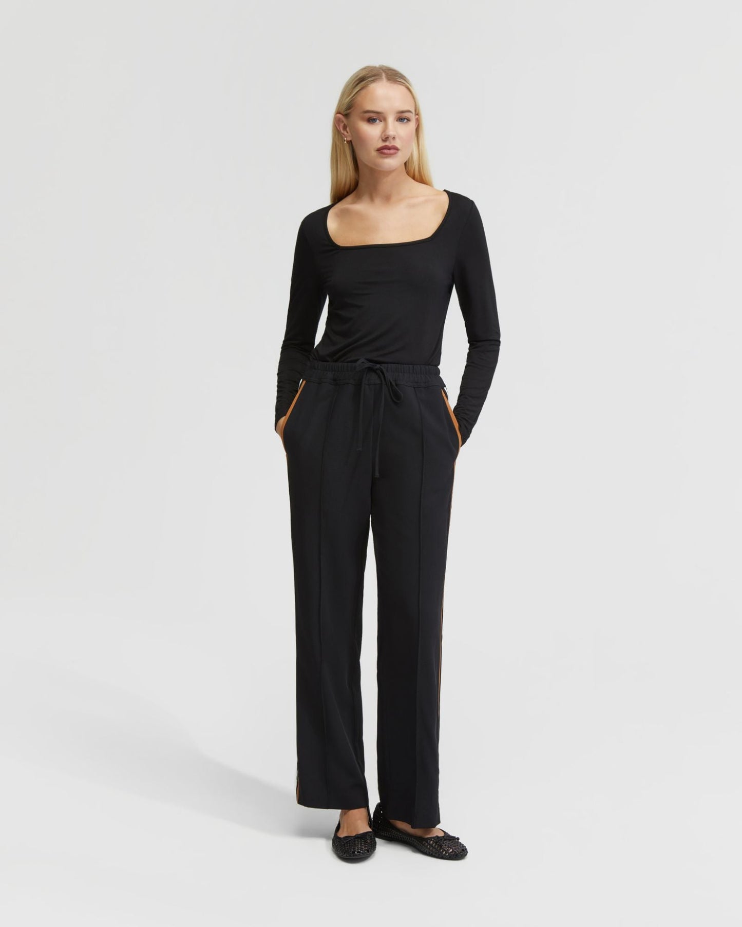 Violet Contrast Stripe Pants