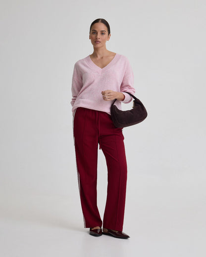 Violet Contrast Stripe Pants