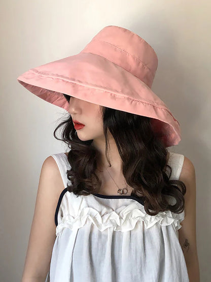 女夏季遮陽帽純色折帽