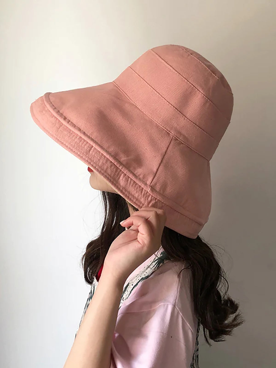 女夏季遮陽帽純色折帽