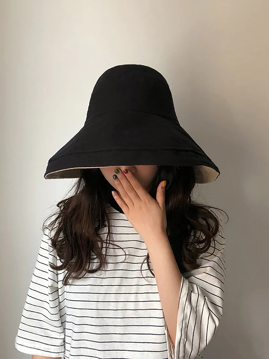 女夏季遮陽帽純色折帽