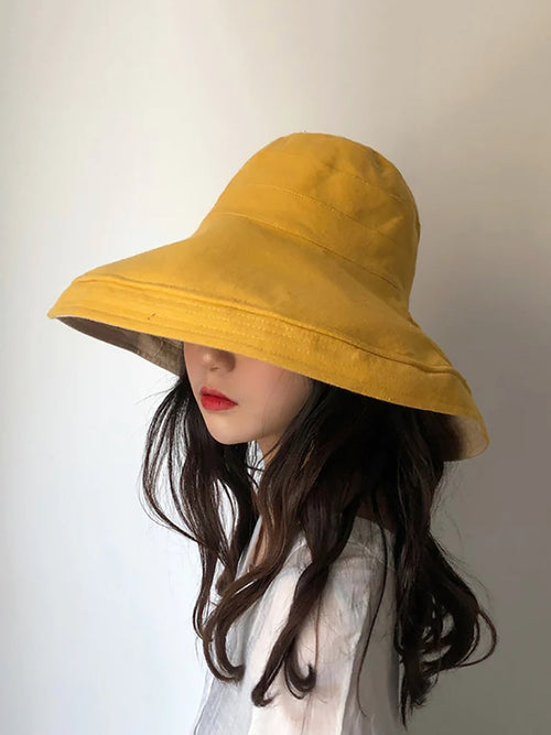 女夏季遮陽帽純色折帽