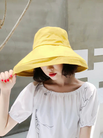 女夏季遮陽帽純色折帽