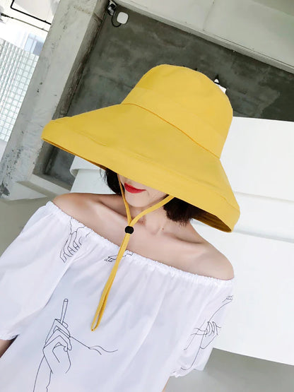 女夏季遮陽帽純色折帽