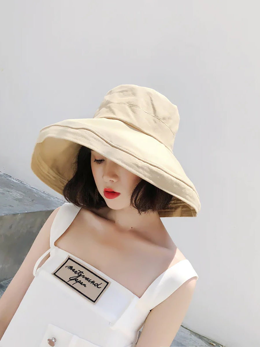 女夏季遮陽帽純色折帽