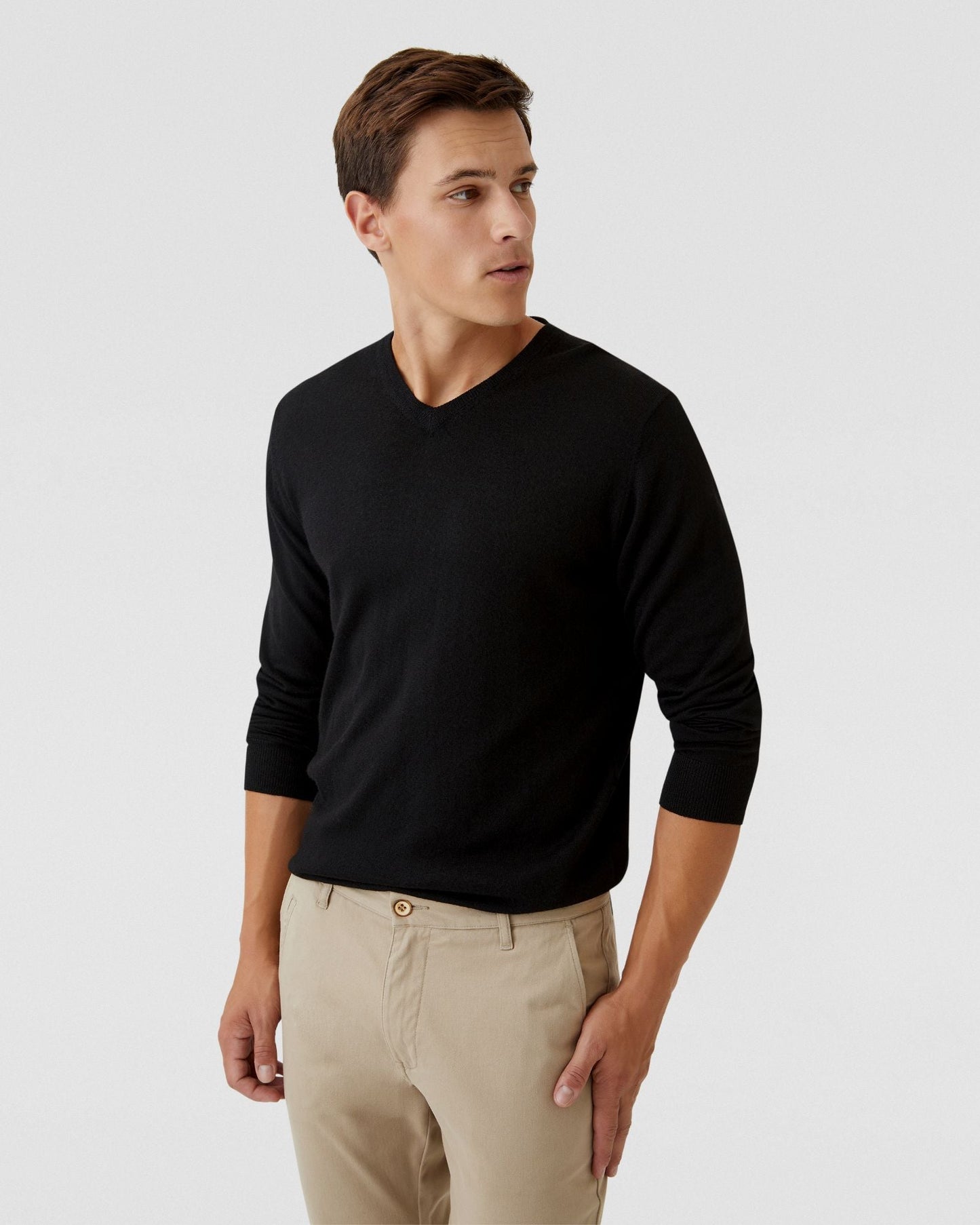 V-Neck Pure Merino Wool Knit