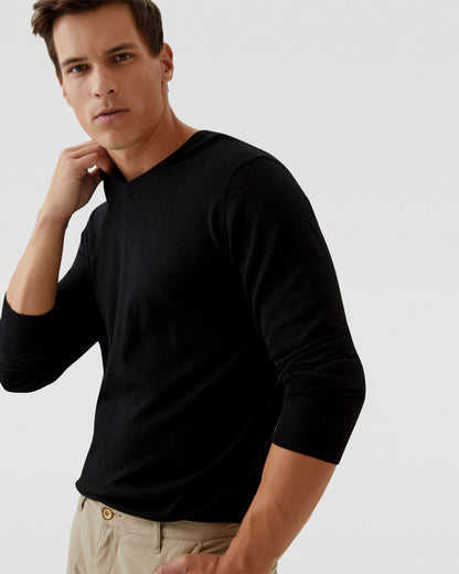 V-Neck Pure Merino Wool Knit