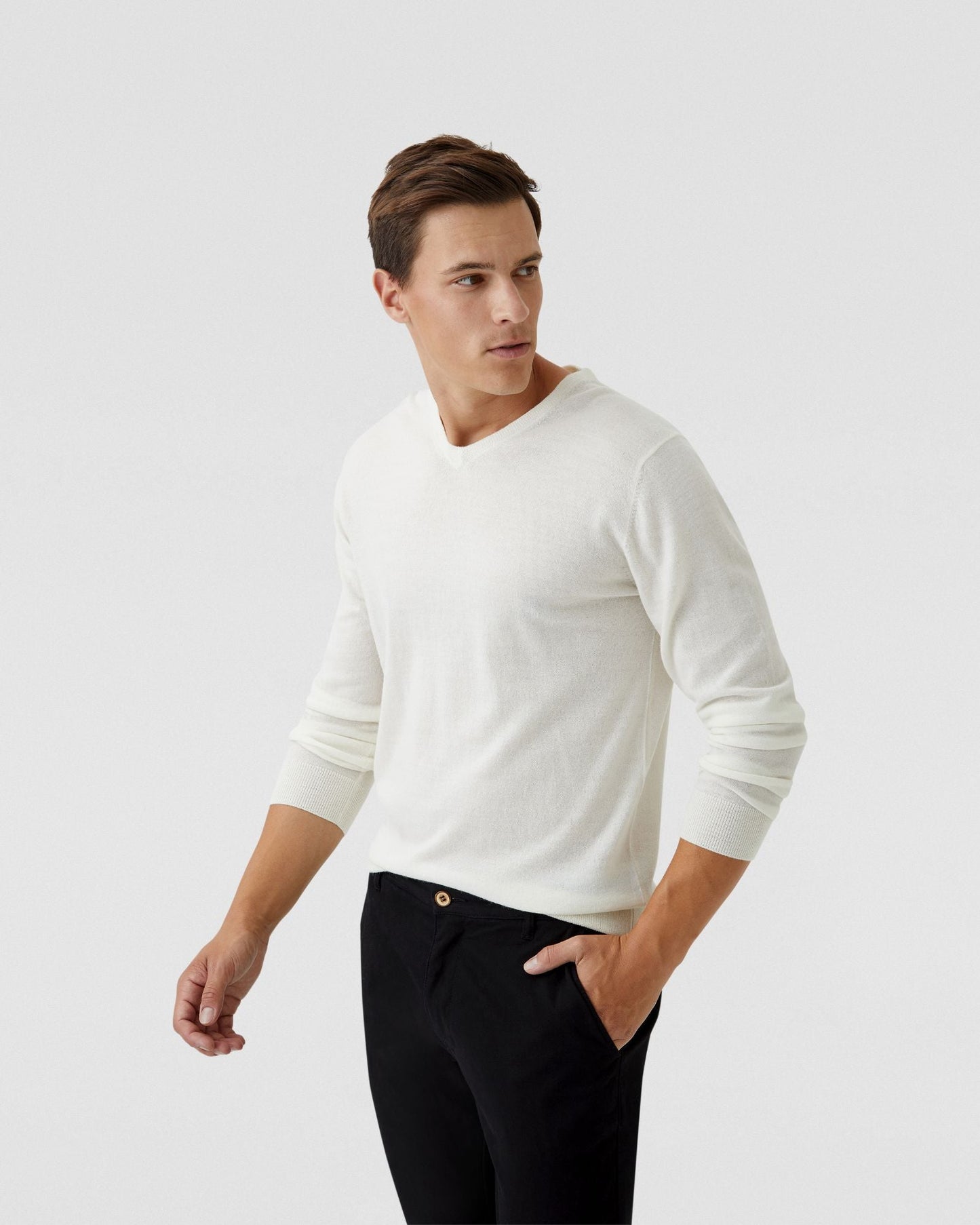 V-Neck Pure Merino Wool Knit