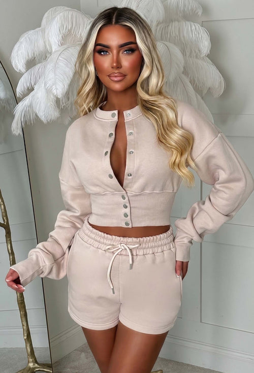 Airport Collective Cream Button Down Lounge Co-ord