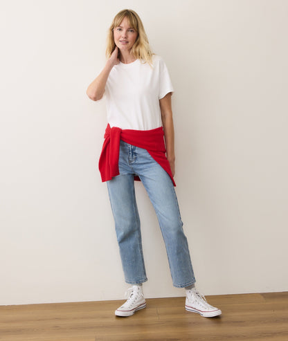 Women's Luxe Jersey Crew Tee in Bright White