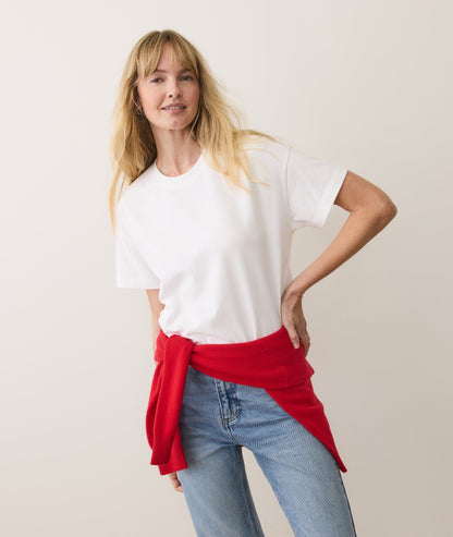 Women's Luxe Jersey Crew Tee in Bright White