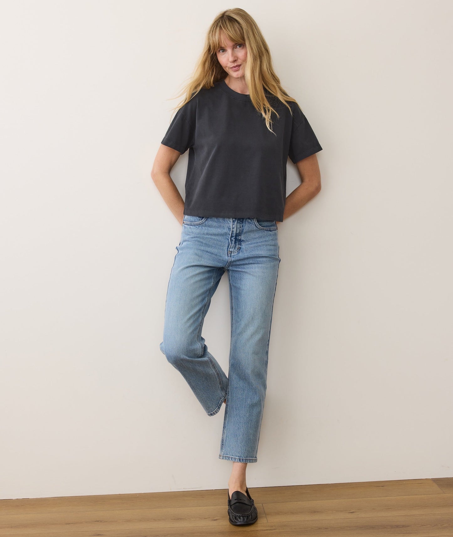 Women's Luxe Jersey Crew Tee in Black