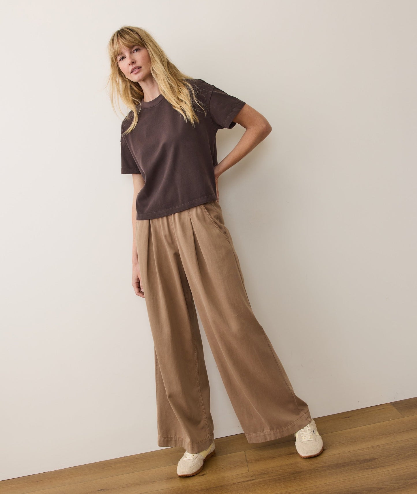 Women's Luxe Jersey Crew Tee in Coffee