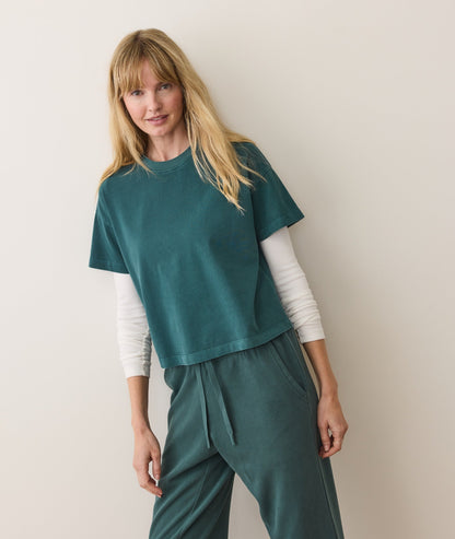 Women's Luxe Jersey Crew Tee in Rainforest