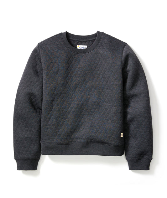 Women's Corbet Quilted Crewneck in Charcoal