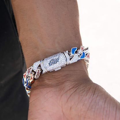 Atlanta Braves Official MLB Stealth Cuban Bracelet in White Gold
