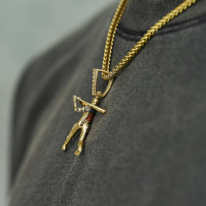 Atlanta Braves Acuna Official MLBPA Polished Batting Pendant in Yellow Gold