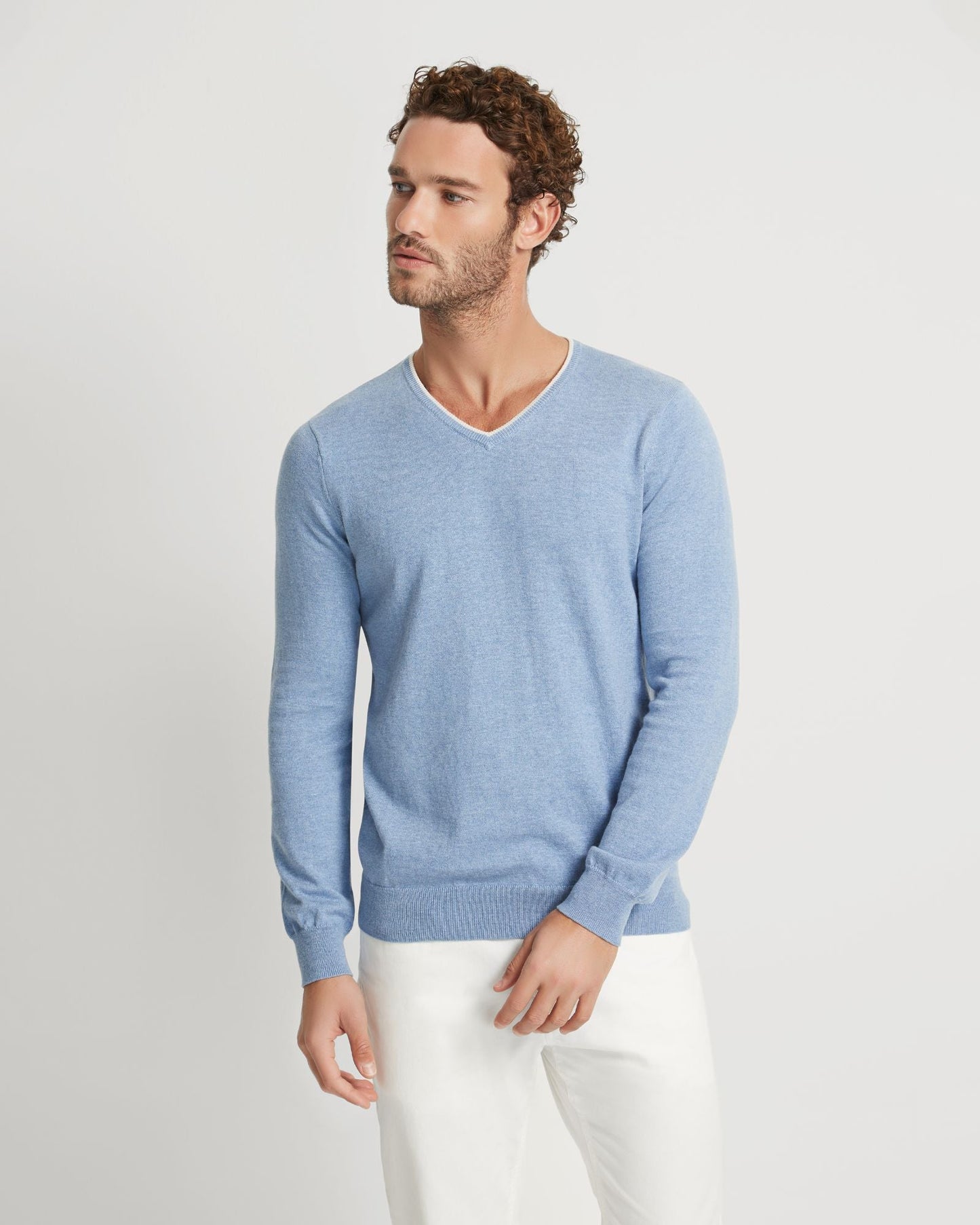 Tipping V-Neck Knitted Top