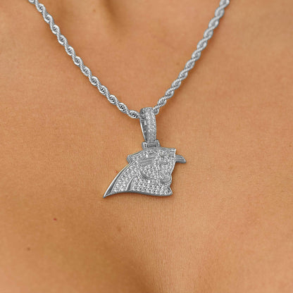 Carolina Panthers Official NFL Micro Logo Pendant in White Gold