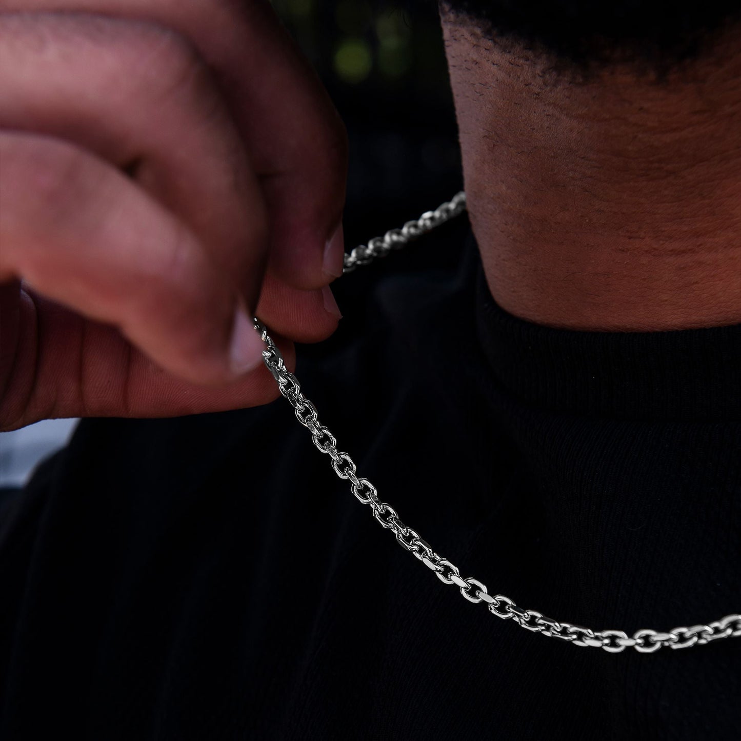Adjustable Open Box Chain in Yellow Gold or White Gold - 3.6mm