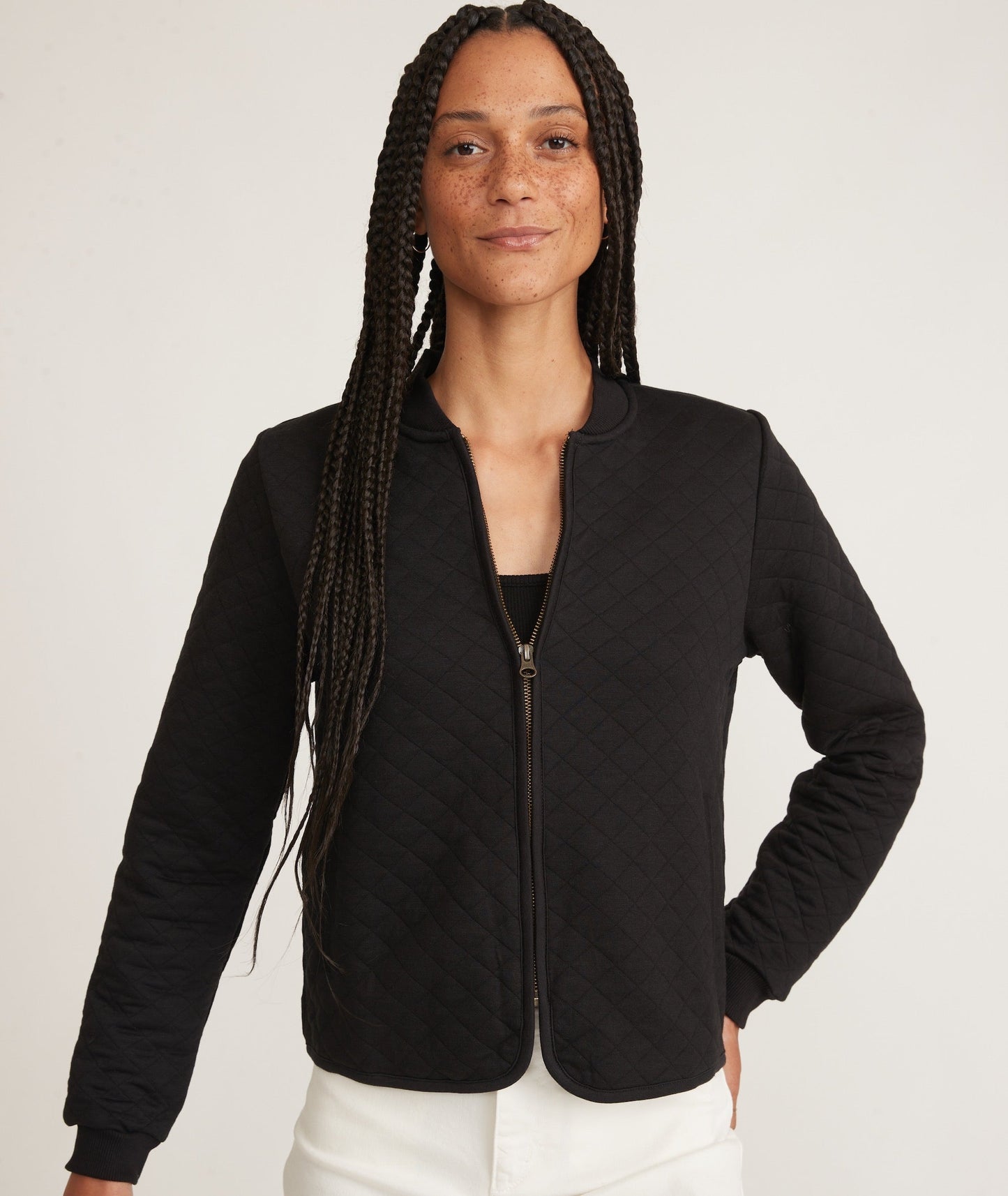 Women's Corbet Quilted Bomber in Black