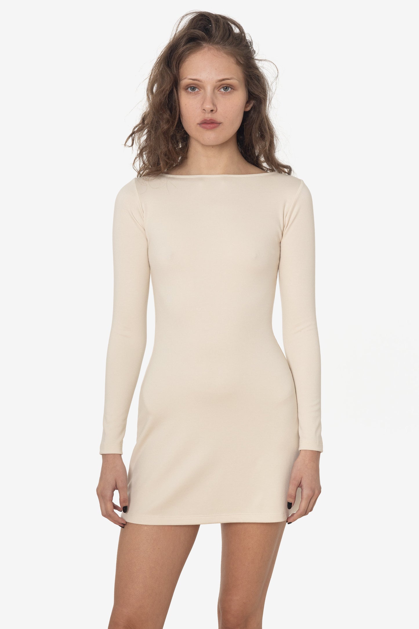 PON3644 - Ponte Long Sleeve Boatneck Dress