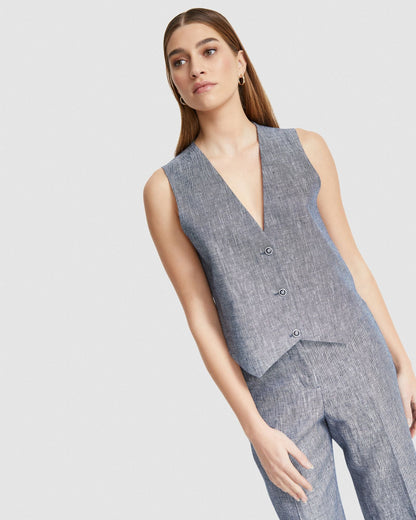 Vienna Linen Twill Waistcoat