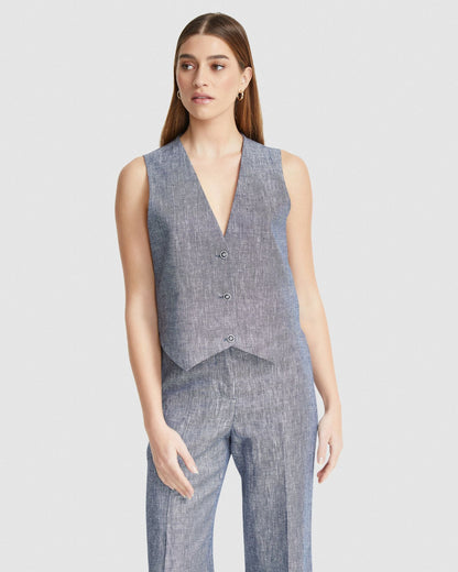 Vienna Linen Twill Waistcoat